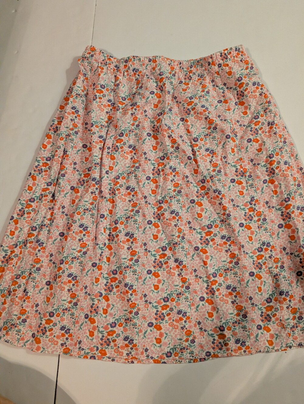 Free Assembly Floral Midi Skirt in Pink and Orange Sz XL 14/16